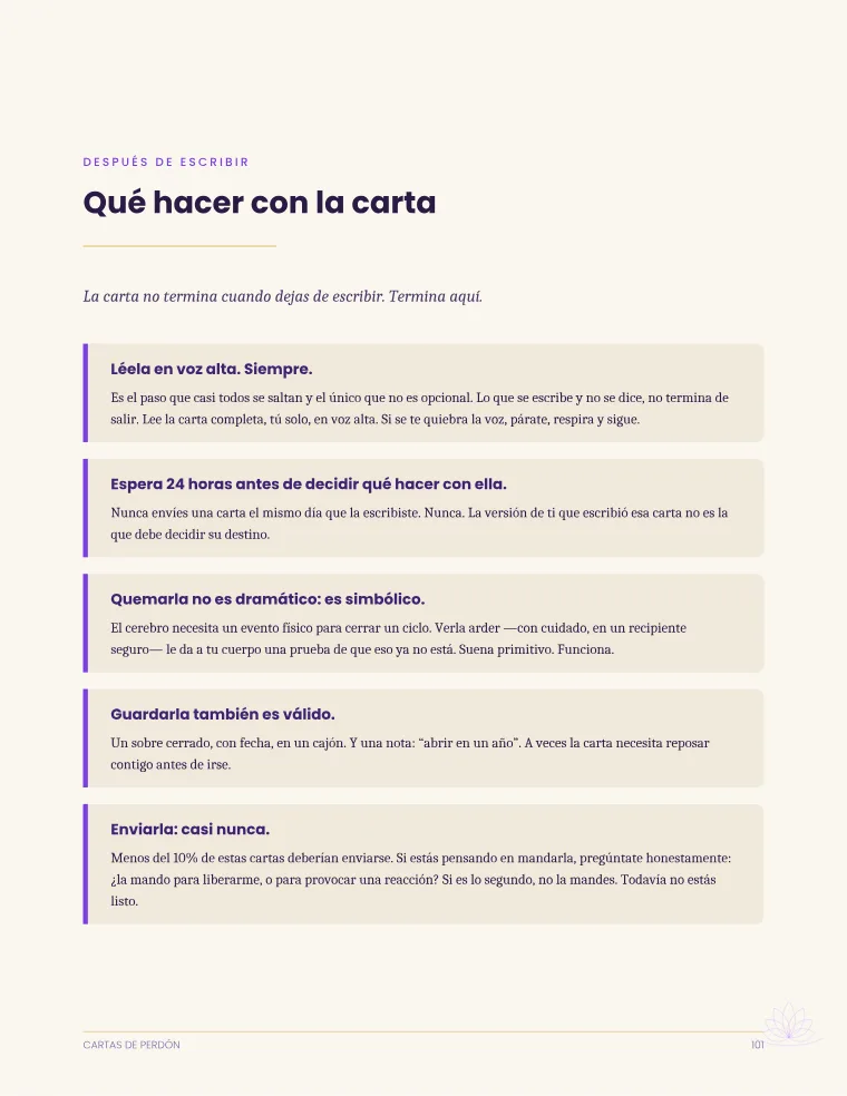 Qué hacer con la carta